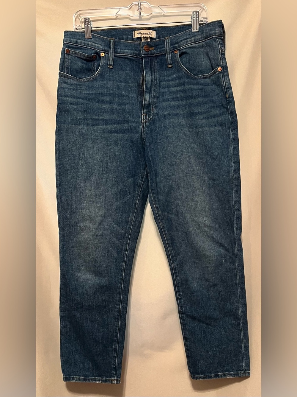 Madewell The High-Rise Slip Crop Boyjean Dark Blue Size 30